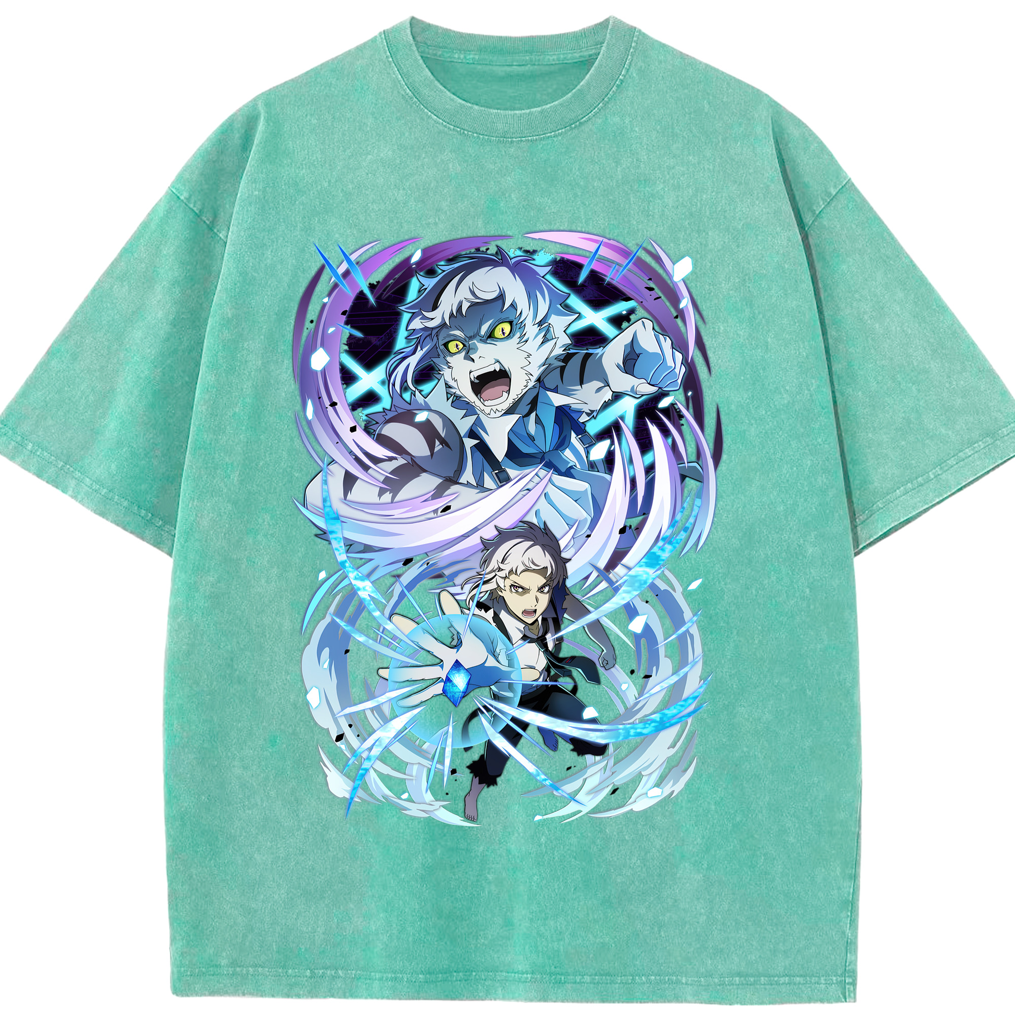 （画像用） 文豪ストレイドッグス Bungo Stray Dogs 綿100% ヴィンテージ風 半袖Tシャツ（フロントプリント）